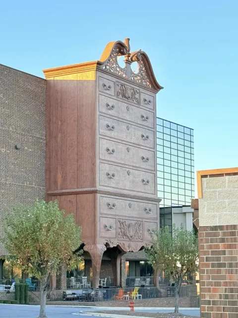 Giant highboy dresser facade, a furniture landmark in High Point, NC